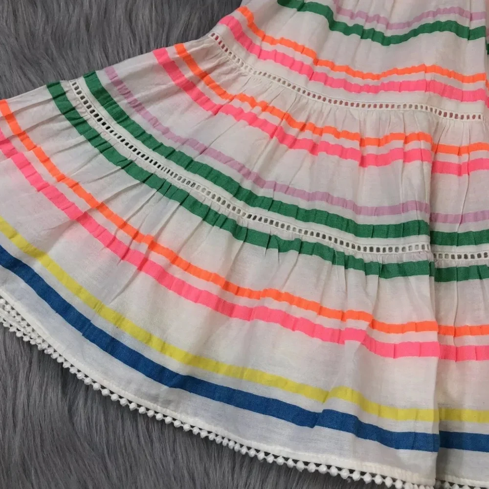 Mini Boden Toddler 3-4 Rainbow Stripe Sun Dress